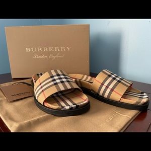 Men’s Burberry Canvas Check Slides